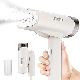 Tragbarer Dampfglätter 1200W, Handdampfer mit 30s Schnellaufheizung, 150ml Wassertank, 90° Faltbar, 2-in-1 Dampfbügler & Bügeleisen, Starke Dampfleistung für Reise & Zuhause
