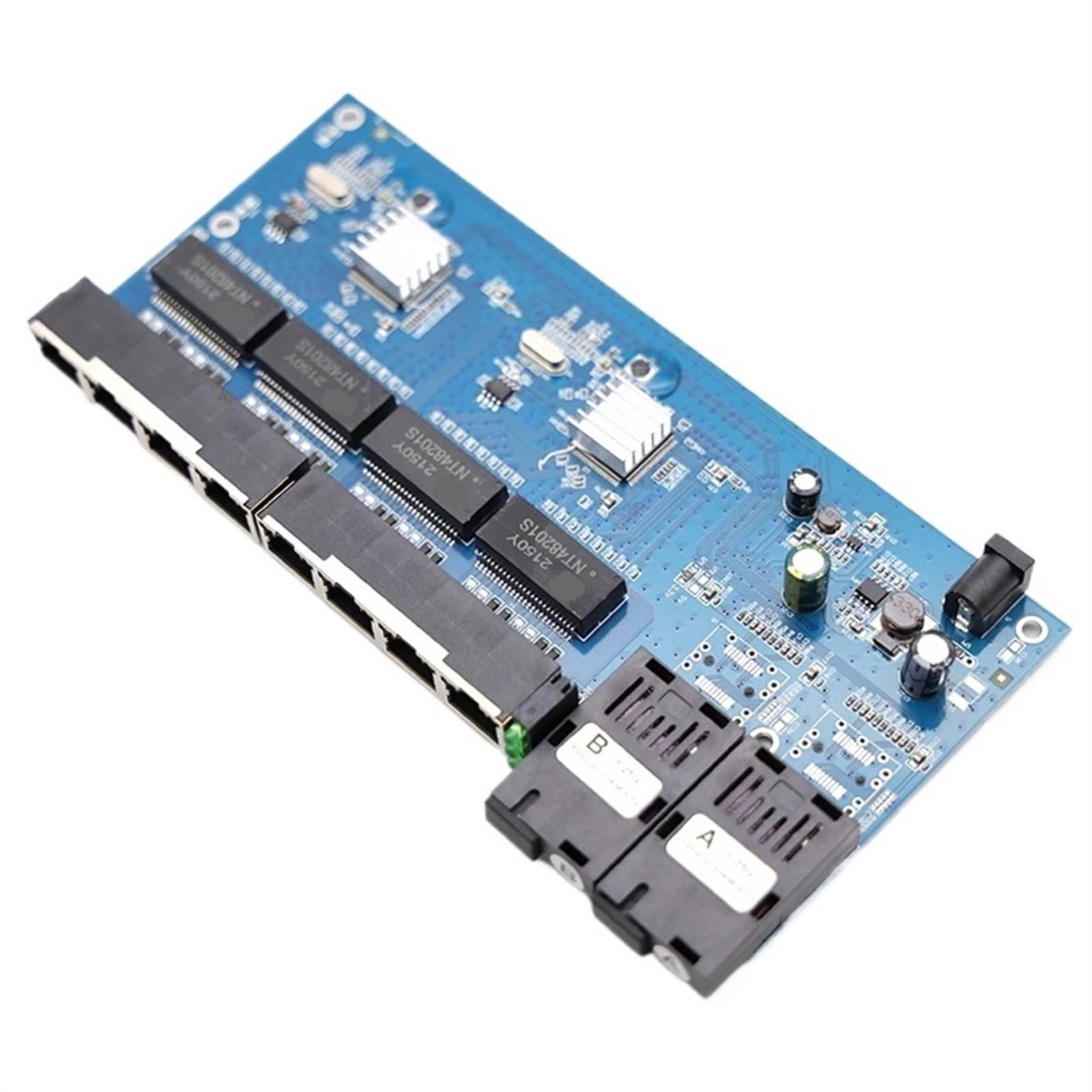 Commutateur Ethernet À Fiber Inversée 100/1000M, 20km 2F8E Gigabit PC-BA Placa Metro Optic Media Converter, Sortie De Carte 12V 1310/1550nm