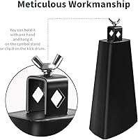 Vista 3 de Soulmate Cencerro de Vaca 22.86 cm de Acero Cencerro de Vaca Instrumento Fabricantes de Ruido Percusión de Mano Cencerros de Vaca con Mango y Palo