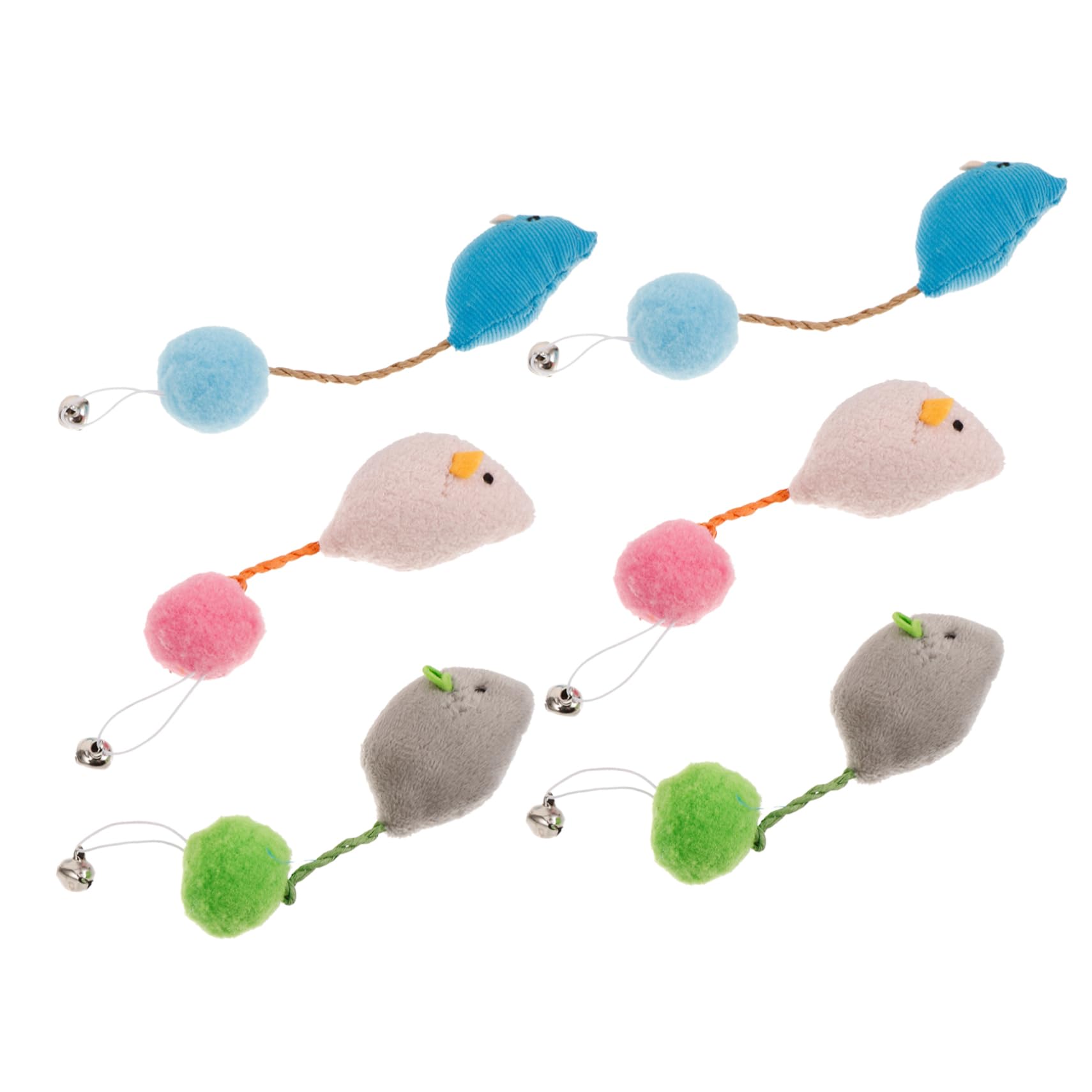 6pièces Jouet Souris pour Chat Jouet Interactif avec Clochette Lot de Souris De Jeu pour Chat Divertissant Ennui