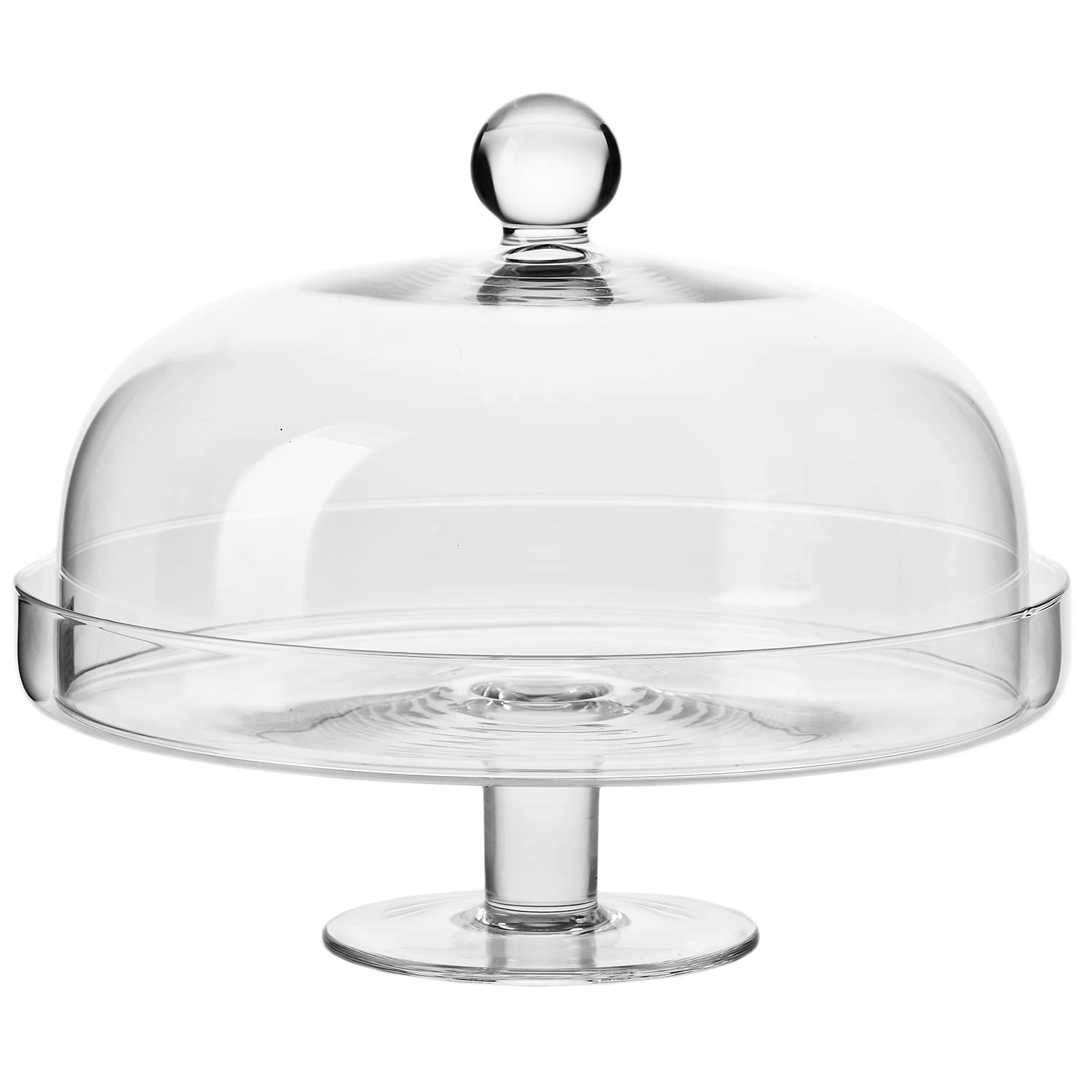 KROSNO Tortenplatte Kuchenplatte mit Haube Deckel mit Fuß Tortenständer | 28cm | Elite Kollektion | Perfekt für Zuhause, Restaurants und Partys