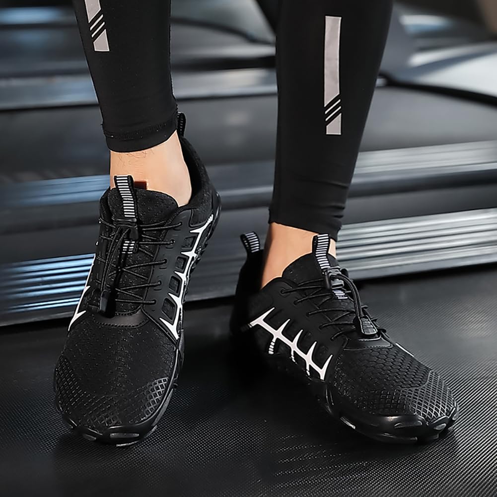 Wasserschuhe für Herren und Damen Schnelltrocknend mit Drainagelöcher rutschfeste Sohle 5-Zehen-Design für Strand Schwimmen Pool und Outdoor-Wanderungen