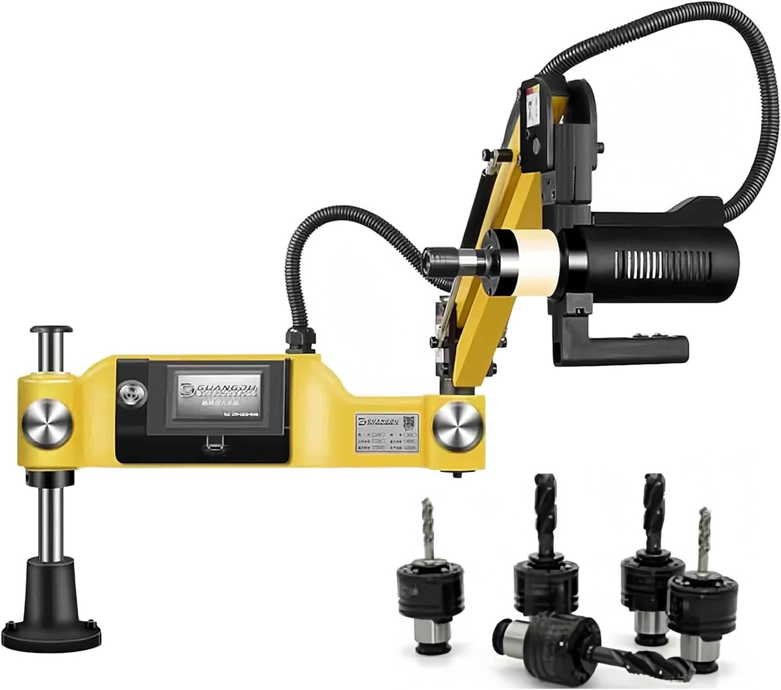 Maschiatrice Elettrica da 600 W, Maschiatrice Elettrica Universale a 360° Touch Screen M3-M16, 8 Pinze Incluse, Braccio da 1000 Mm, per La Produzione di Macchinari E Stampi