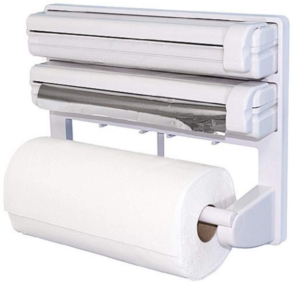 Buy Mohak Triple Paper Dispenser For Cling Film Wrap Aluminium Foil And Kitchen Roll 3 In 1 Wrap Center Holds Silver Foil Plastic Wrap And Paper Towels Online At Low Prices In