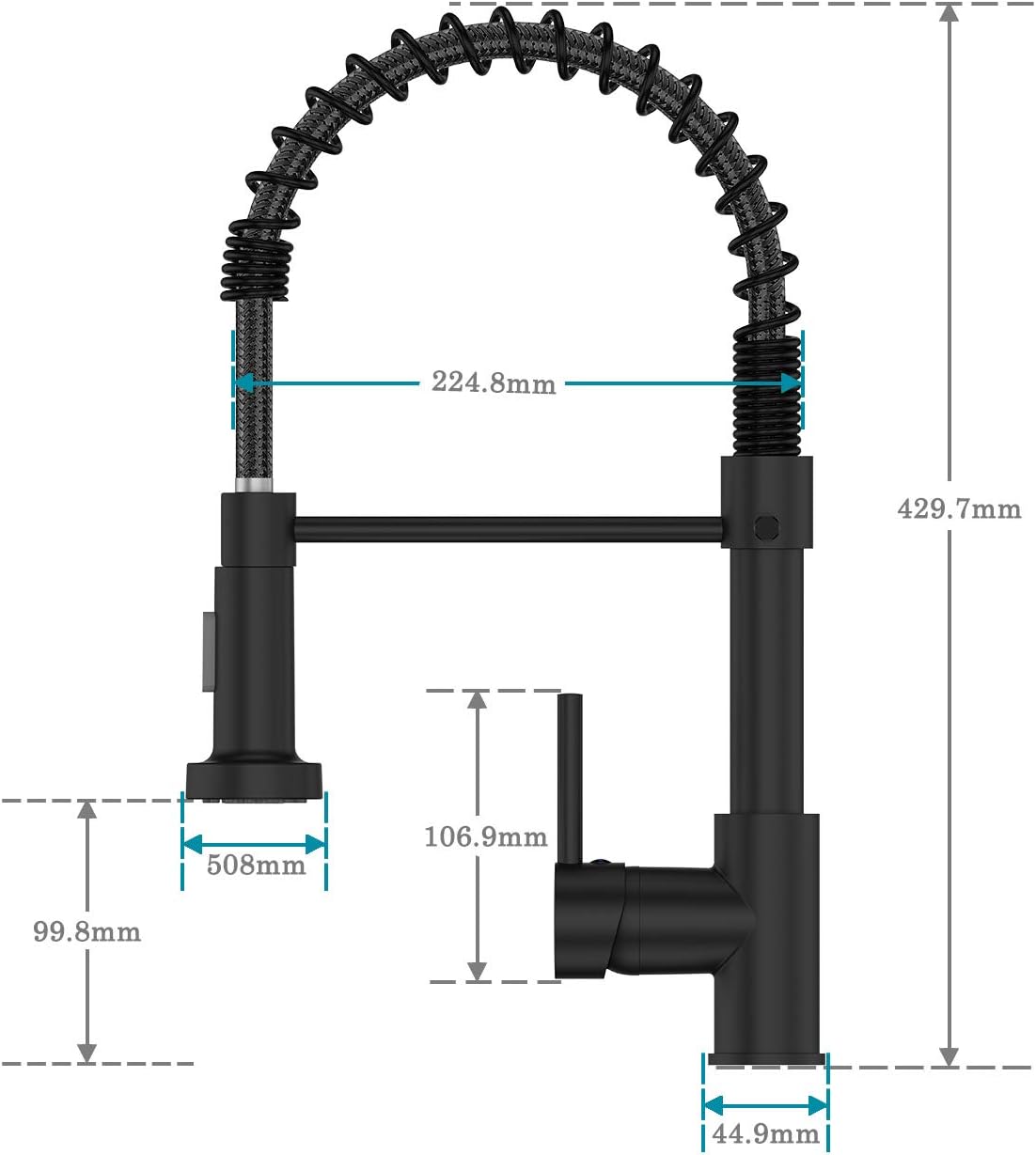 Kitchen Mixer Tap, Kitchen Sink Taps with Spray Head, 360° Swivel Taps