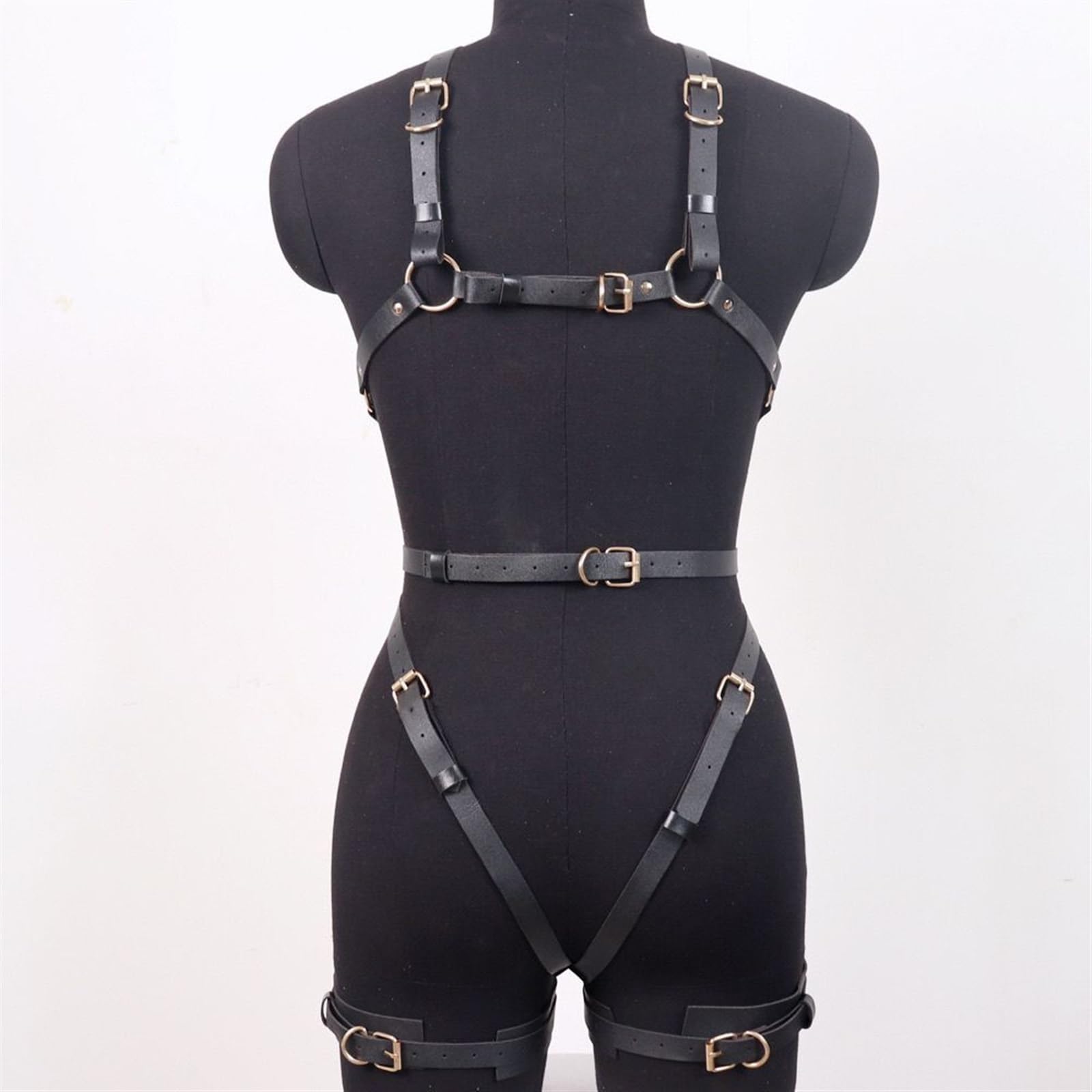 Fangool Women Punk Belts PU Leather Body Chain Waist Belt BDSM Lingerie Bondage Garter Belts: Blue