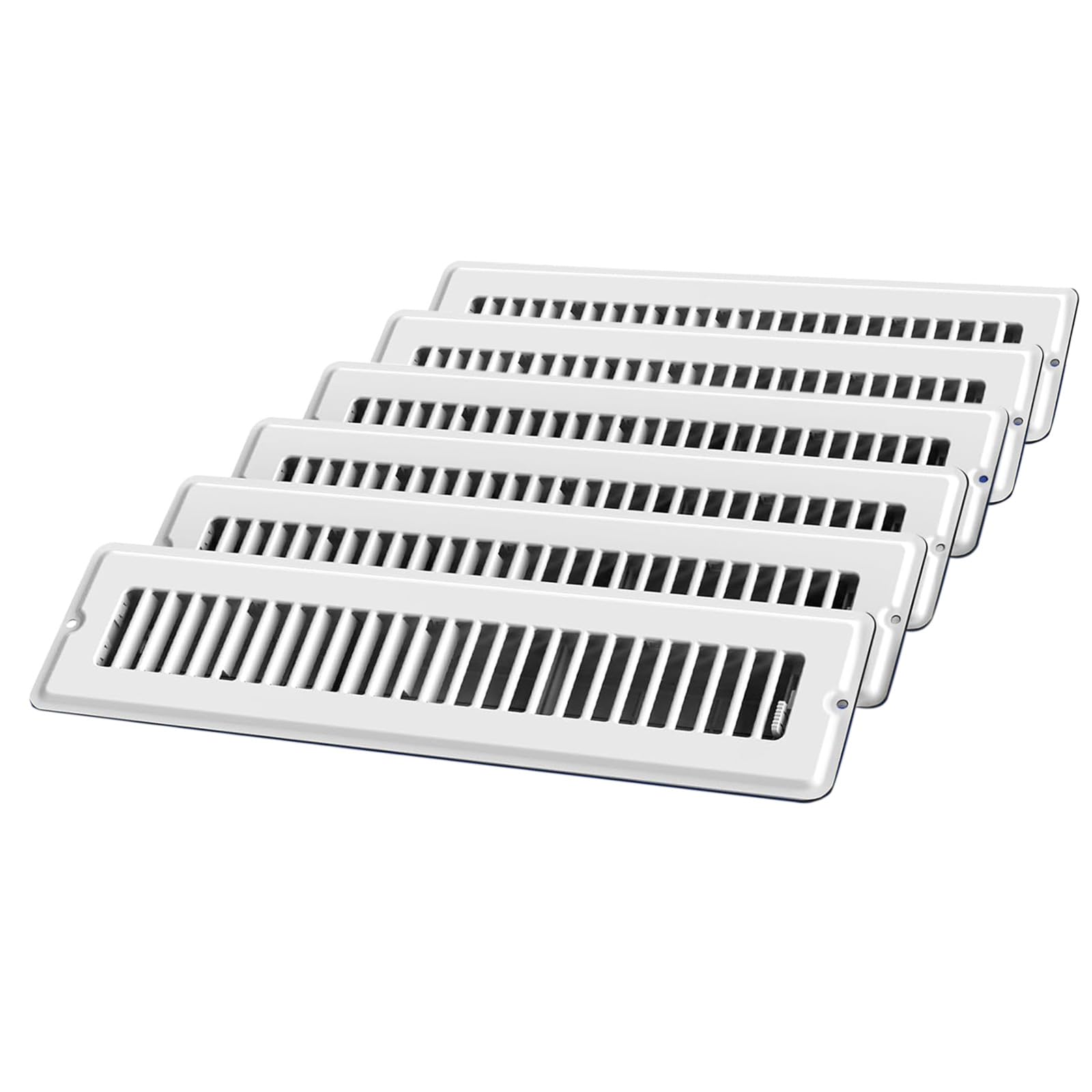Zyouqi Multicolor 6Pcs Metal Floor Register Cover With Adjustable Louvers Smooth Quiet Airflows Anti-Blocking Central Conditioner Grille Anti-Blocking Central Conditioner Grille