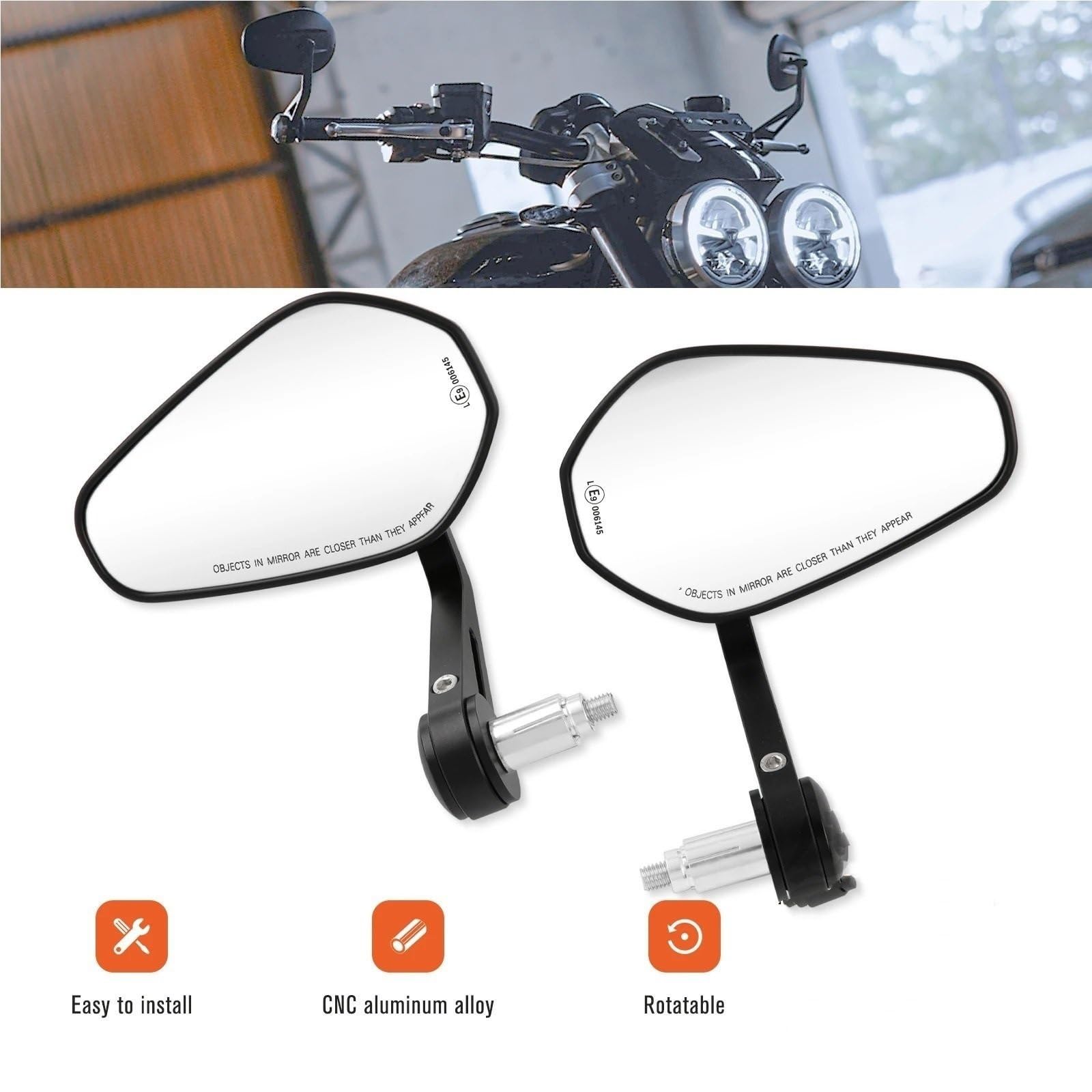 Specchietti Retrovisori For Moto E Scooter, For Estremità Del Manubrio, Adatti For Yamaha, For Kawasaki, Ricambi For