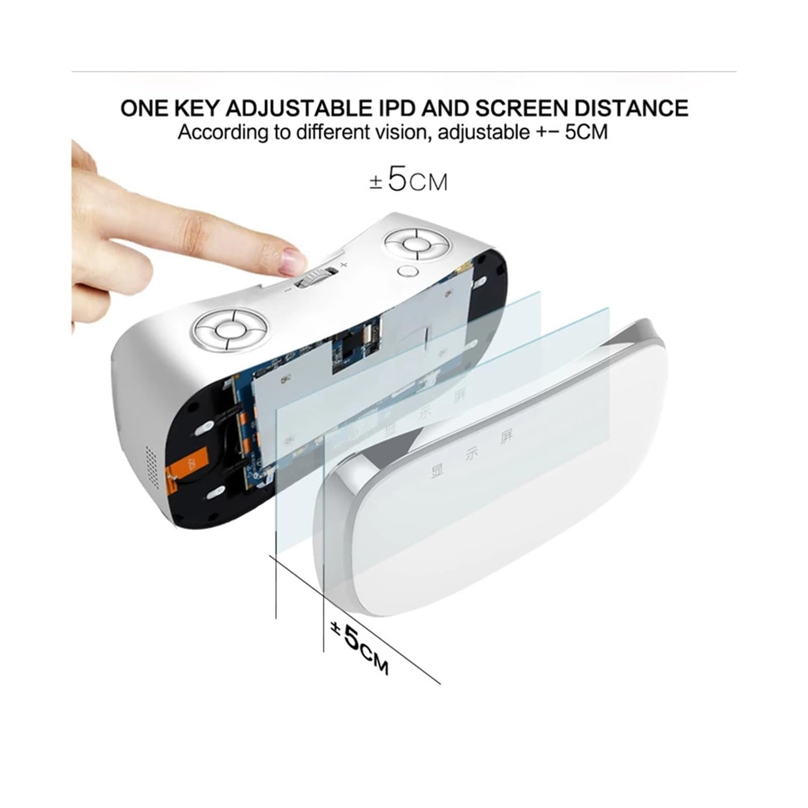 Gafas de Realidad Virtual V3 Todo en uno. Pantalla 2K de 5,5 Pulgadas, 3 GB/16 GB, procesador de Cuatro núcleos, Wi-Fi, batería de 4000 mAh. Compatibles con películas y Juegos 3D.(2K Black)