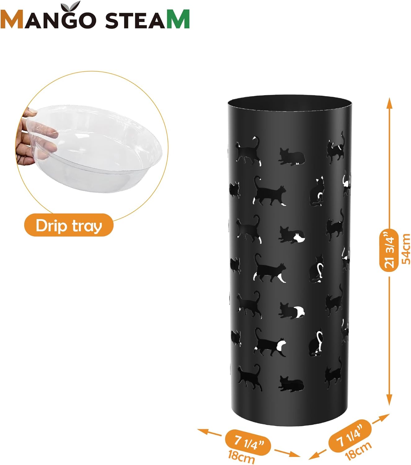 Mango Steam Round Song Bird Spiral Umbrella Stand 21.75" Tall, White