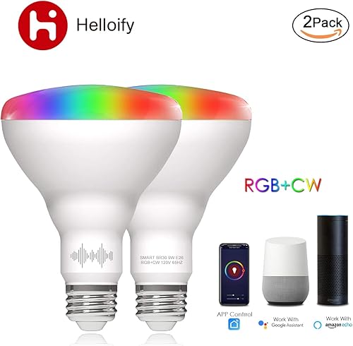 Miniatura 7 de BR30 - Bombillas LED WiFi inteligentes, cambio multicolor RGBCW, blanco cálido a frío, regulable, compatible con Alexa y Google Home (sin hub),