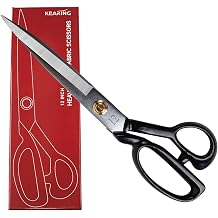 KEARING 12 Inch Heavy Duty Fabric Scissors, Professional Tailor Shears for Precision Cutting of Leather, Denim, and Multi-Layer Fabrics for Sewing, Dressmaking, Cutting - 470g / 1 lb - Right-Handed