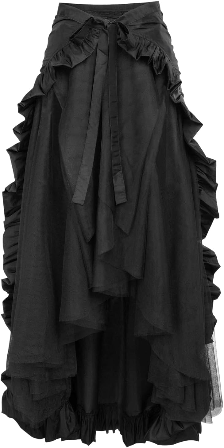 De feuilles Elegante renaissance-avondrok, geplooid, voor dames, lange rok, elastische taille, Victoriaanse gothic kant, voor bal, ceremonie, bruiloft, Bruin, 36 De feuilles Elegante renaissance-avondrok, geplooid, voor dames, lange rok, elastische taille, Victoriaanse gothic kant, voor bal, ceremonie, bruiloft, Bruin, 36