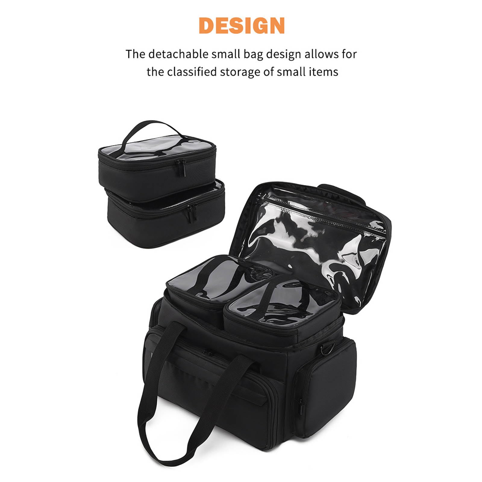 Abnehmbare Make Up Organizer Mit Großer Kapazität Wasserdichter Stoff Kosmetik Aufbewahrungstasche Make Up Reise Für Unterwegs Badezimmer Freundliche wasserdichte Kosmetik