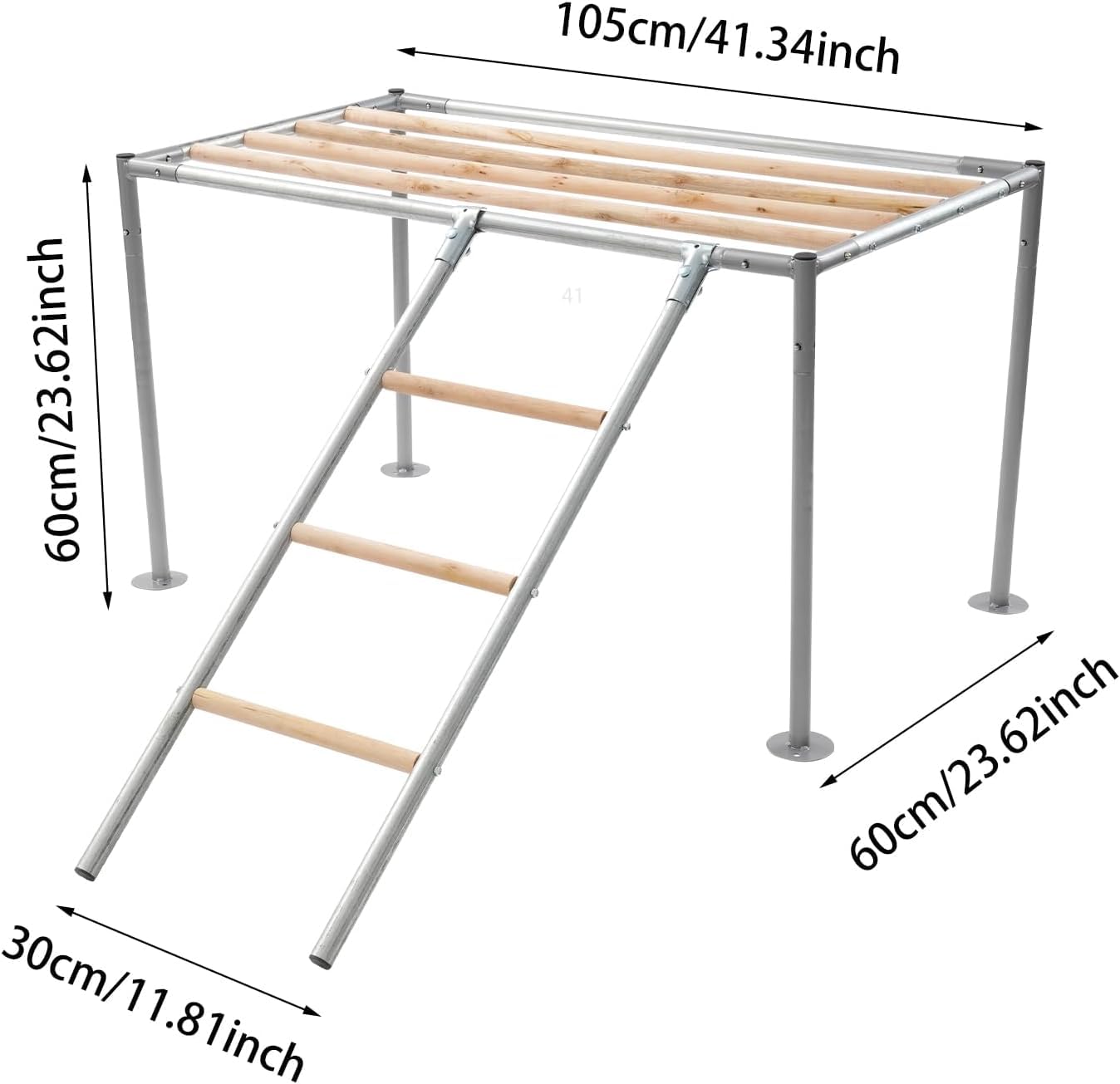 Asta per pollaio, accessorio per pollaio con scala e piattaforma di riposo, torre da arrampicata per 10 polli adulti, case di allevamento, cortili, giocattoli, pollame e habitat, 105 x 60 x 60 cm