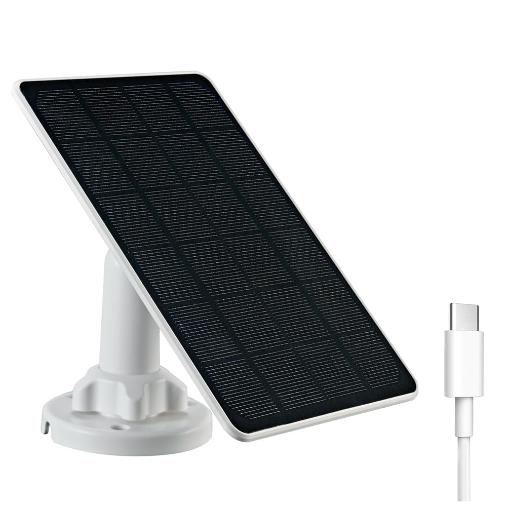 Littimoon 3W Solar Panel for Security Camera Outdoor IP65 Waterproof with 3 Meters Charging Cable for Outdoor Camera Charging,C