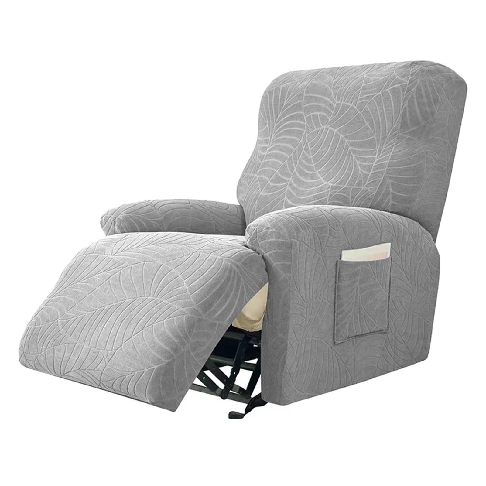 AMENGJ Throw Covers for Sofa Recliner Sofa Cover Lazy Chair Solid Color Cushion Cover Sofa Cover 1/2/3/4 Seat Leaf Texture Sofa(Color 15,1 Seater)