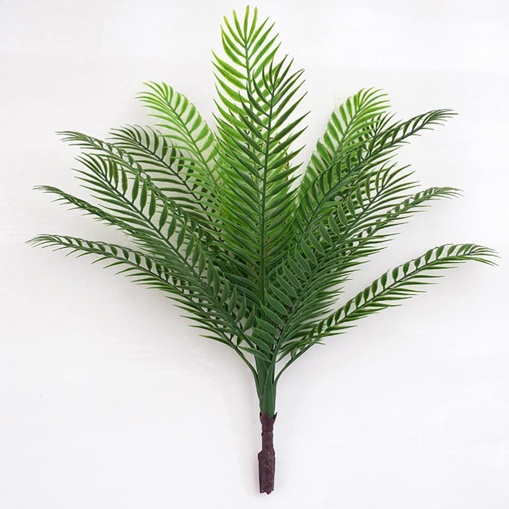 Happyyami Home Decor Office Decor Artificial Leaves Stems Green Plant Branch Artificial Farmhouse Greenery Fake Chrysalidocarpus for Wedding Party Decoration Home Decor Office Decor