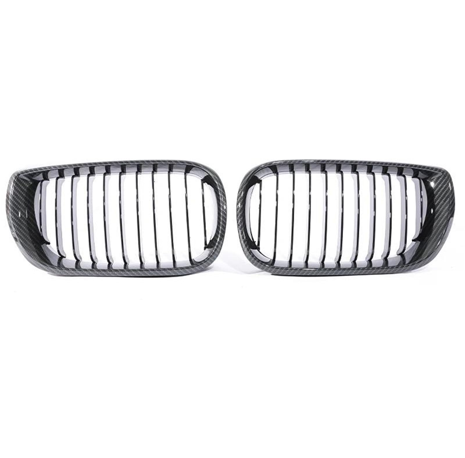 Calandre BMW E46 Touring Berline 2002-2005 grille noir carbone argent - 3