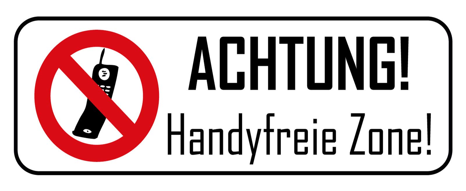 Schatzmix Treasure Mix 'Achtung Handyfrei Zone' Metal Sign 27 x 10 cm Wall Decoration Tin Sign Sheet Metal Multi-Coloured