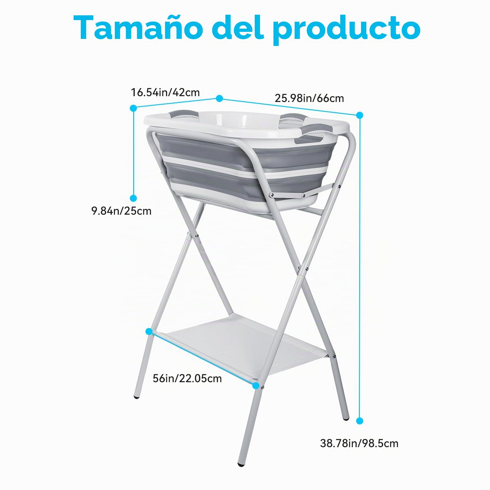 Bañera plegable para perros: estación de lavado portátil 2 en 1, estación de lavado para aseo con desagüe y estante, ducha para perros de tamaño pequeño a mediano, gatos y mascotas, para interior y