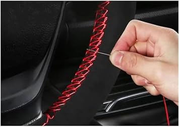 Steering Wheel Cover for Suzuki Swift Sport 2012-2017 Vitara S 2016 2017 2018 2019 Hand Sewn Black Suede Car Steering Wheel Cover Auto Protector