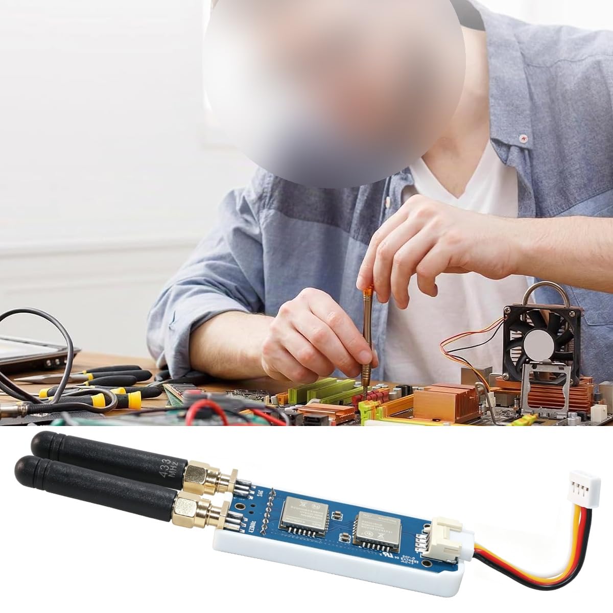Grobo Módulo 2 En 1 CC1101 NRF24 RF Para Proyectos De Comunicación Inalámbrica 72 Mm X 22 Mm (con Carcasa)