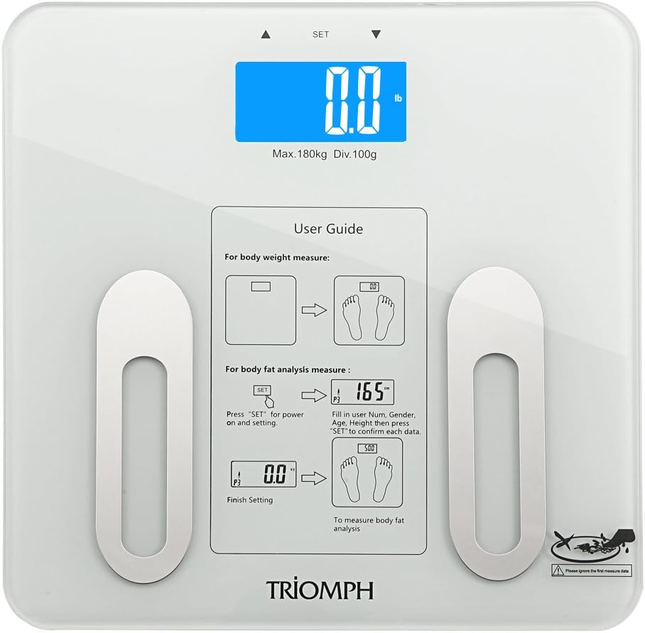 Precision Digital Bathroom Body Fat Scale with Backlit LCD Display