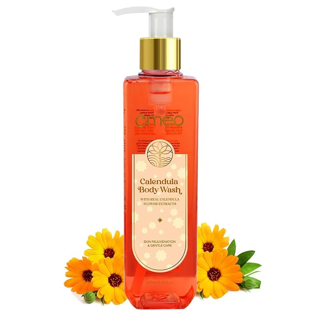 PRZX Calendula Body Wash Shower Gel 200 ml Gentle Everyday Cleanser with Calendula Extract Moisturizing Glycerin Refreshing Paraben-Free