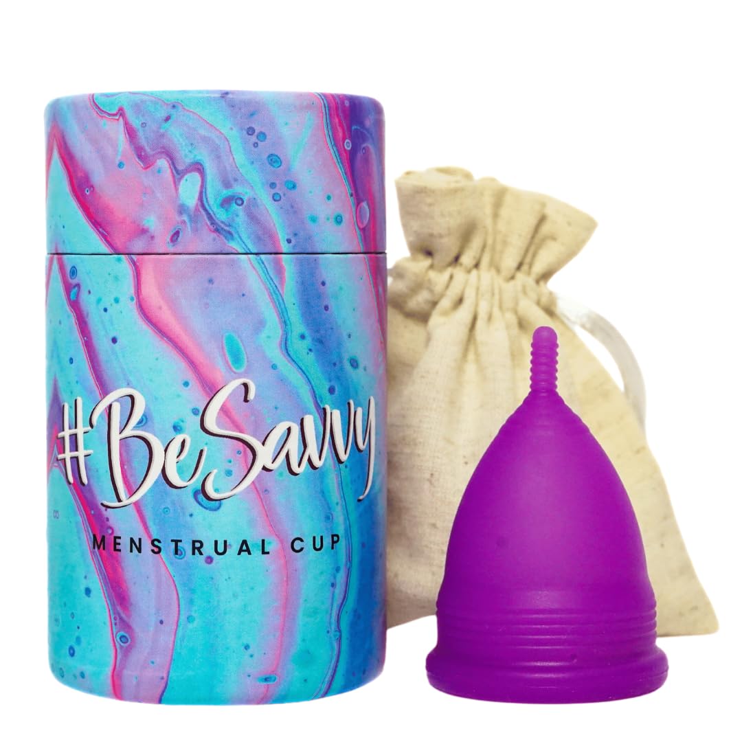 SAVVY Large Menstrual Cup-Reusable, Comfortable And Environmentally Friendly|With Pouch|Odour & Rashes Free|100% Medical Grade Silicone|Fda & Iso...