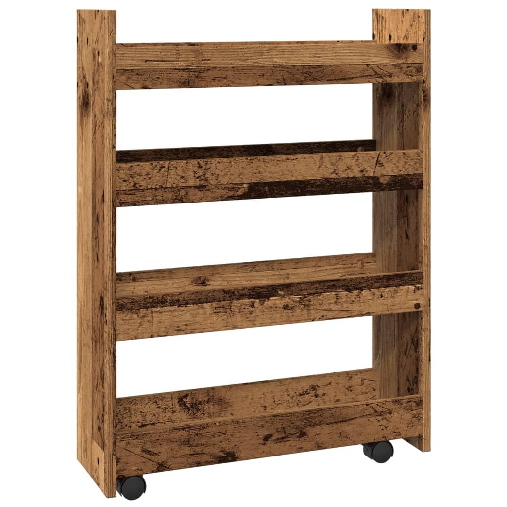 Fengshui Wózek do przechowywania, wąski, 4 poziomy, materiał drewnopochodny