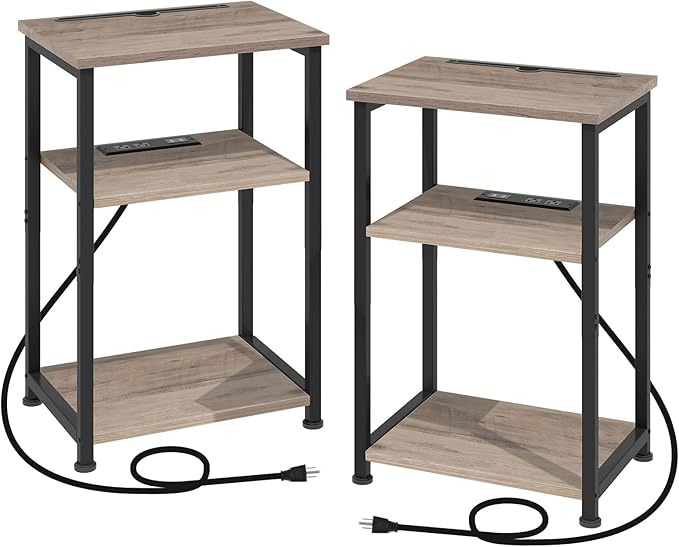 AMHANCIBLE Nightstands Set of 2, End Side Table with