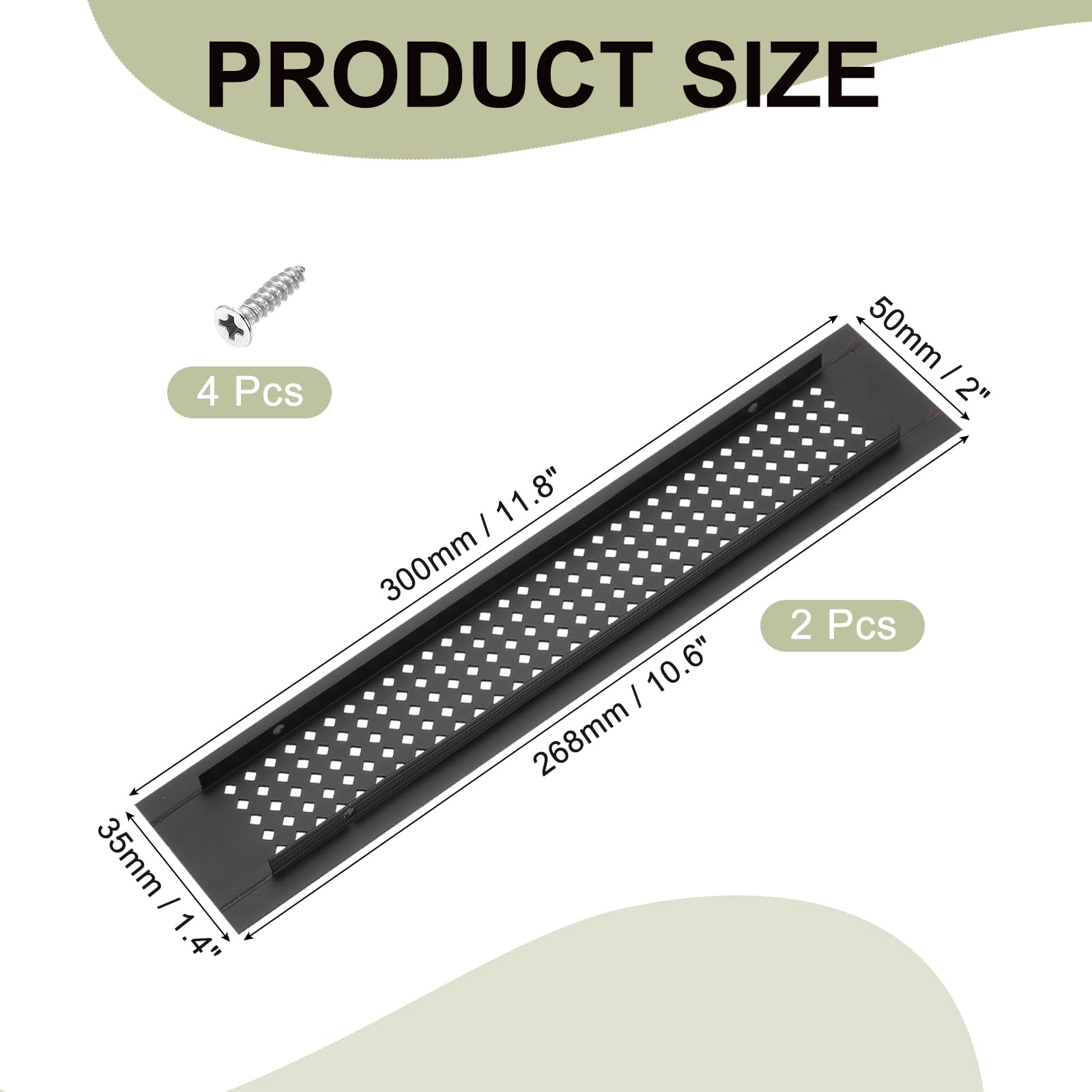 PATIKIL 12 x 2 Inch Door Air Vent Cover - Image 2