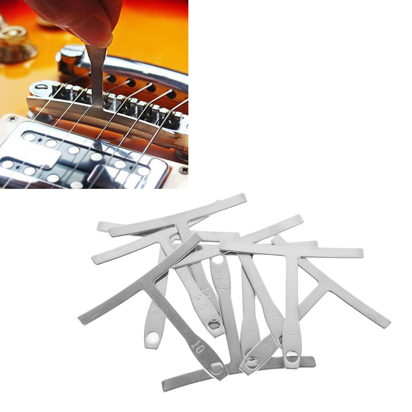 Set 9 Calibri Raggio Chitarra E Basso - Acciaio Inox Per Regolazione Selle E Ponti | Da 7.25 A 20 Pollici