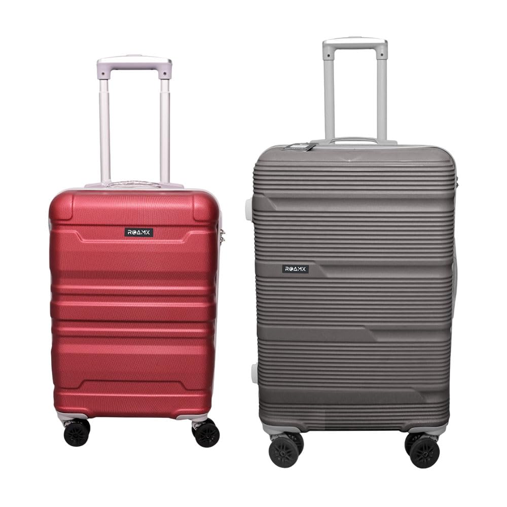 ABS Hard Suitcase Combo Maroon & Grey 55 CM and 66 CM Trolley Bags | Smooth 8 Wheel System | Combination Lock and Strong Zipper | Travel Luggage Set for Air, Road and Weekend Trips-image-30
