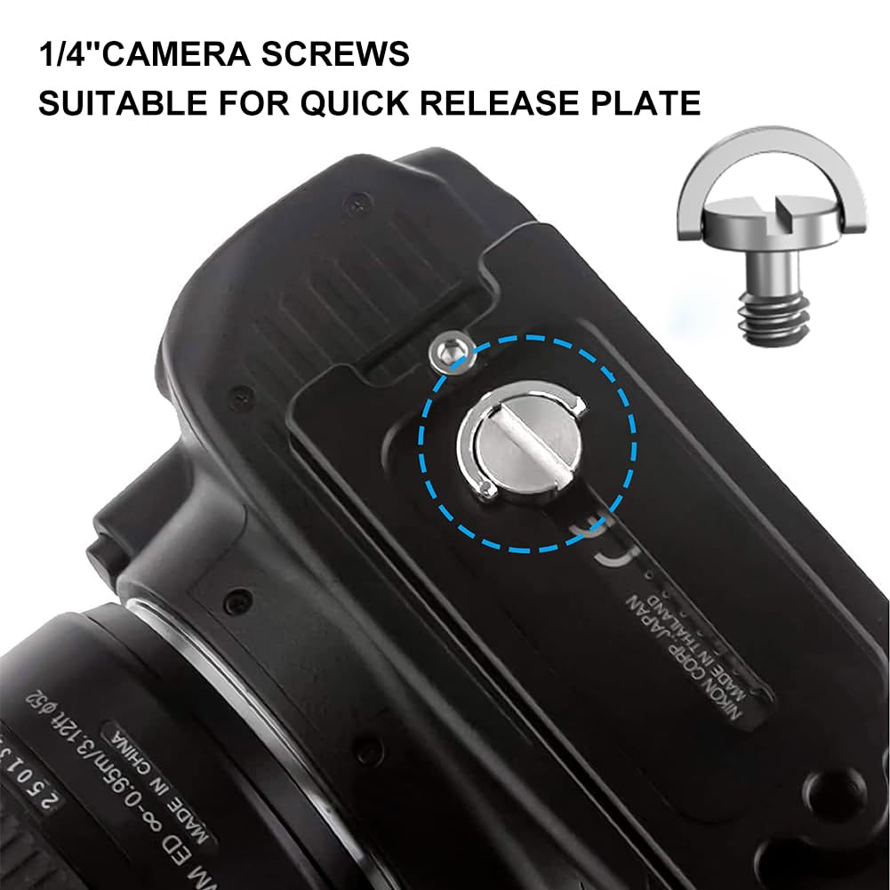 Vite 1/4 Per Treppiede Fotocamera, DSLR - Lunga 23 Mm, Con Foro Per Moschettoni Anello A D