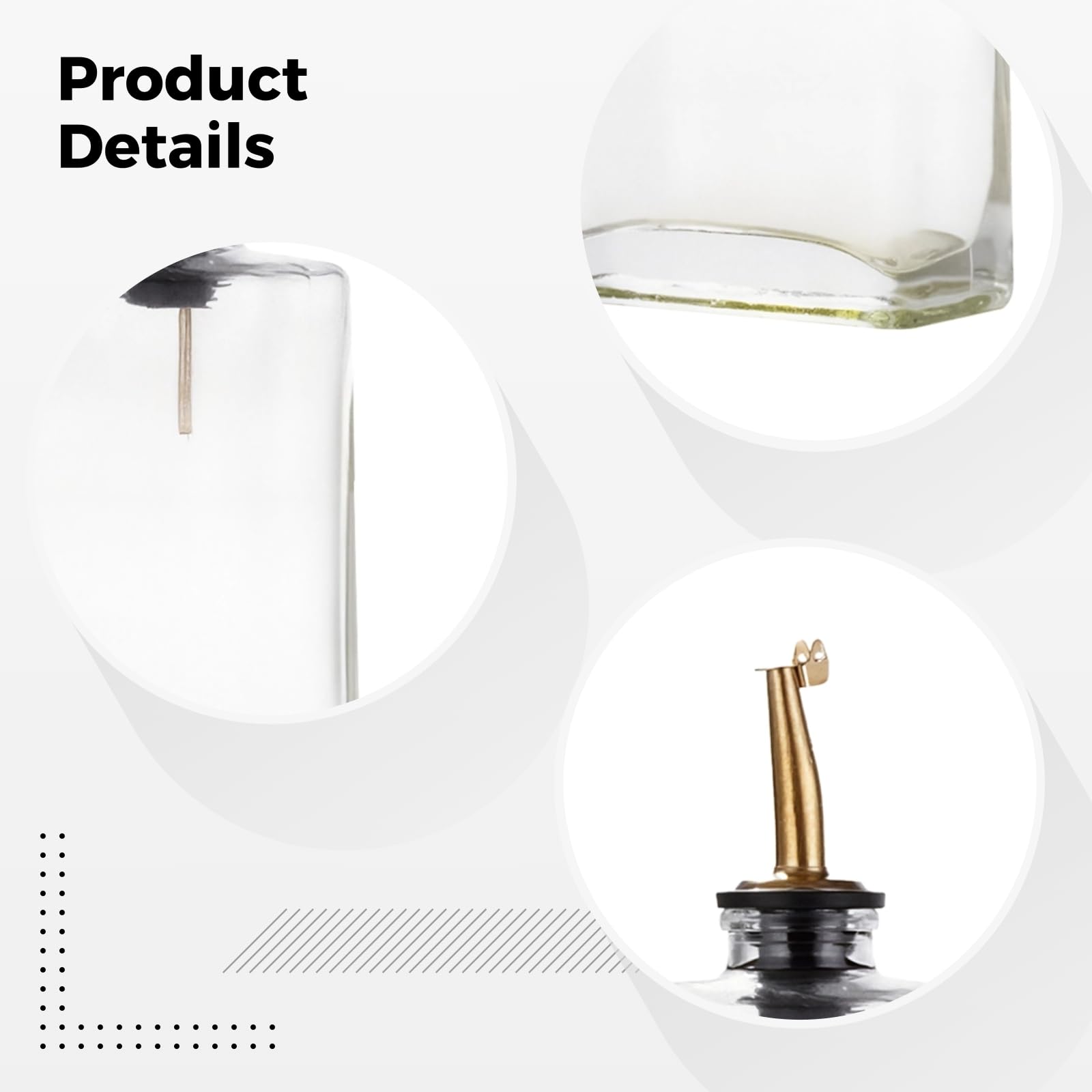 2 Stk. Honigspender Glas Set, 500 ml, zweiteiliges Öl und Essig Flaschen Set für die Küche, mit Trichter und Etiketten, tropffreier Ausguss, sauber dosieren, inklusive Ausgießer und Etiketten
