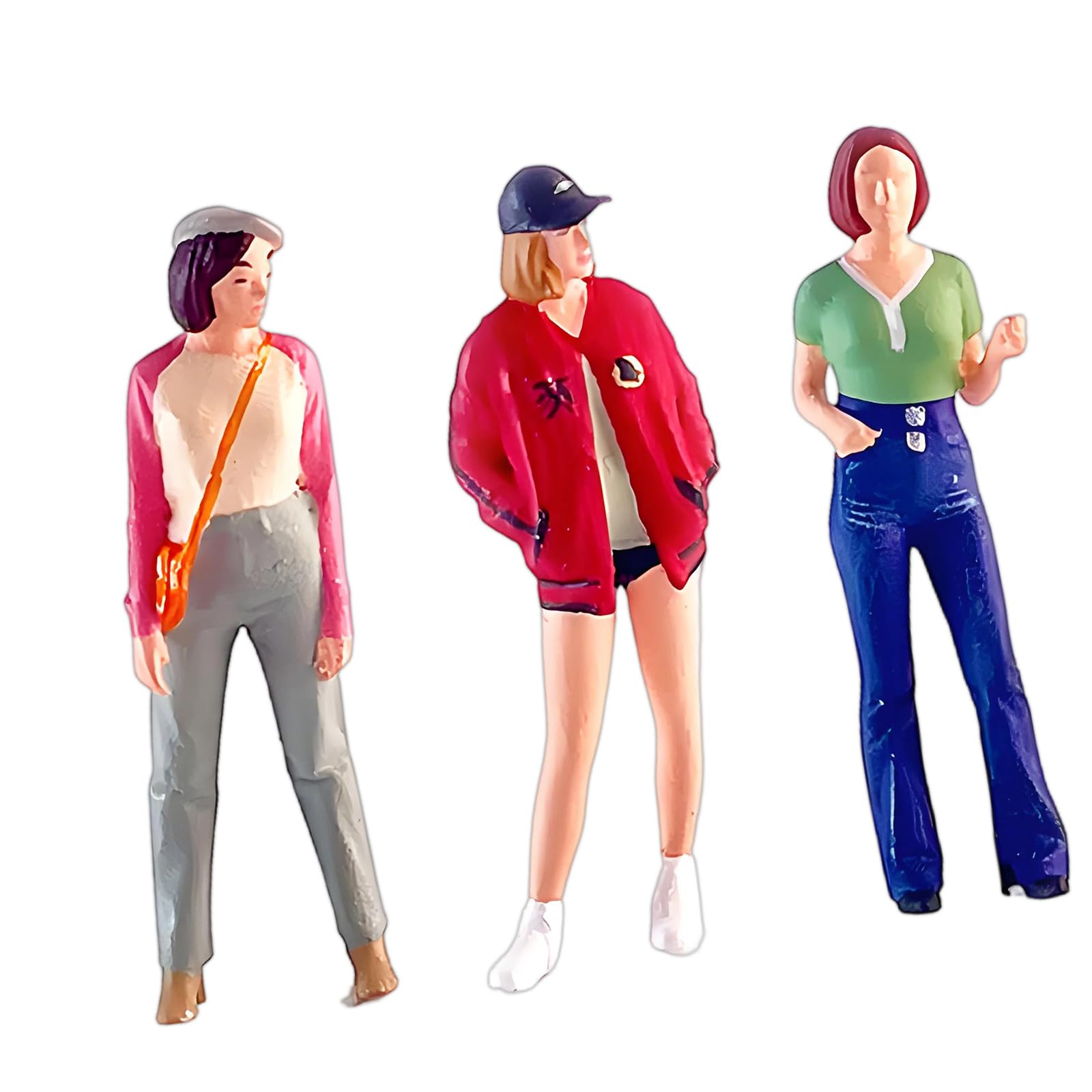 Hangsu Realistic Women Figures Model for Architectural Displays Dioramas Props 1: 64 Scale Hand Painted Miniature People Figures Women Model