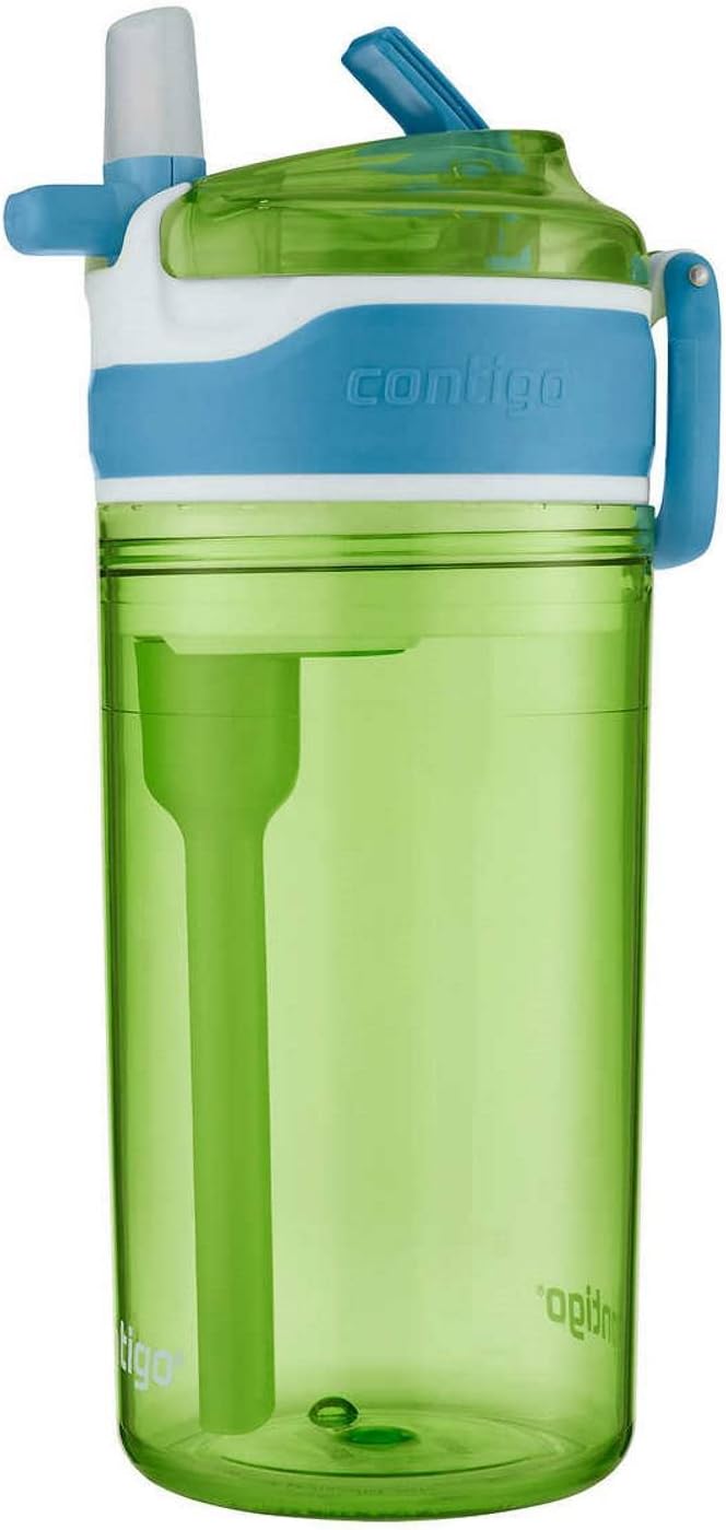 Contigo Kids 2 - in - 1 Snacker Spill Proof Cups 2 Pack Blue and Green