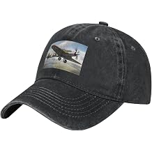 Black Cowboy Baseball Cap World War 2 Aircraft Airplane Picture Adjustable Cotton Hat Classic Curved Brim