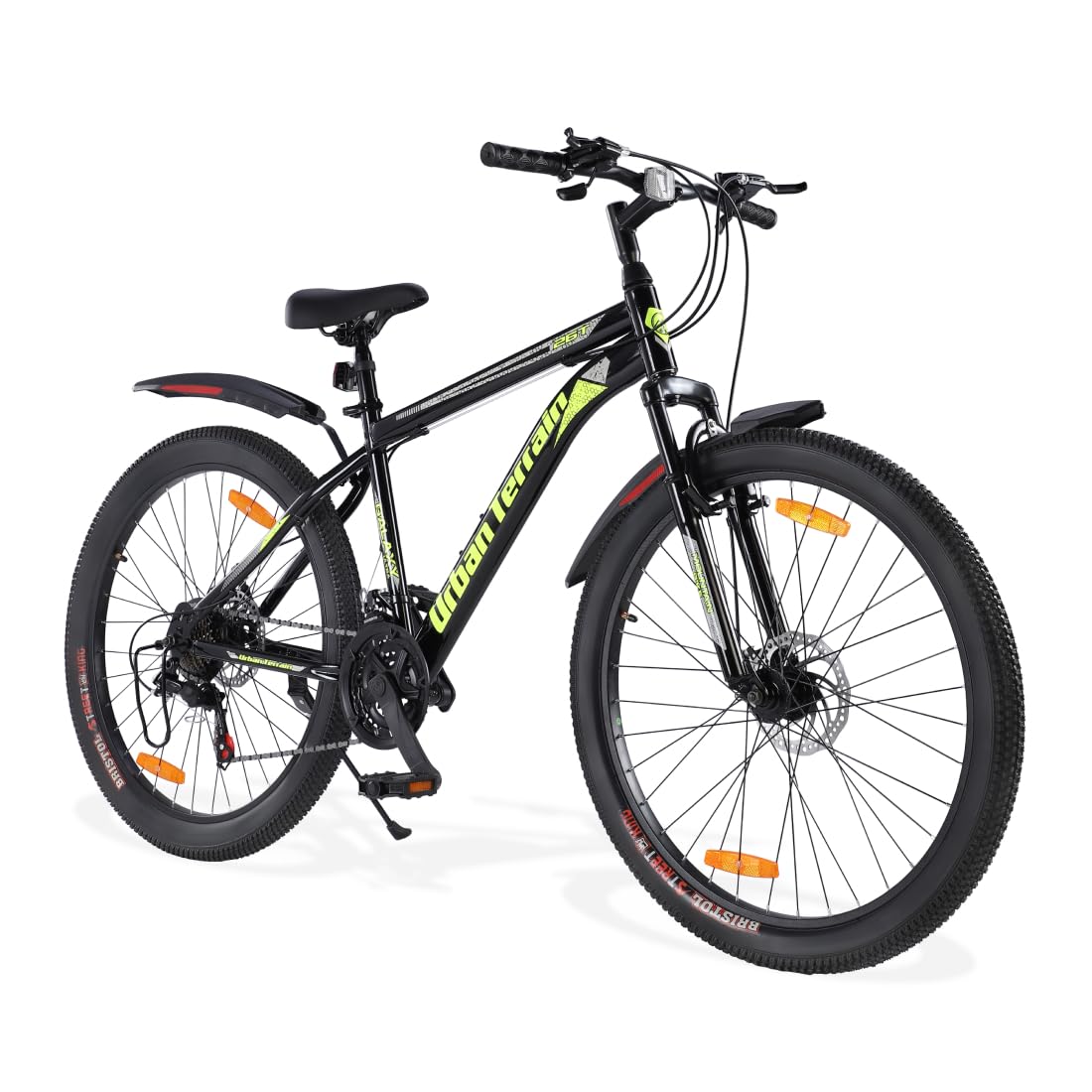Urban Terrain Galaxy Ultra 26T Steel Geared High Performance Mountain Cycles for Men with Front Suspension & Disc Brake MTB Bike | Ideal for 13+ Years, Unisex, Frame Size: 17 inch,(21 Speed), Green
