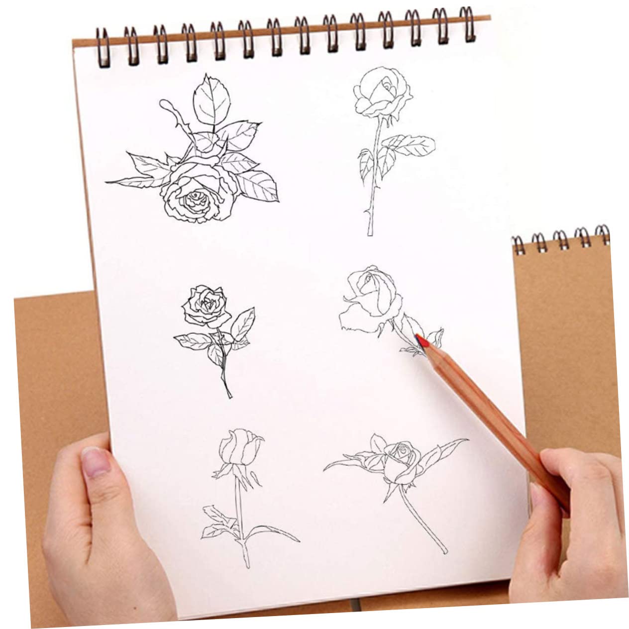 Anneome Cuaderno de Bocetos A4 de Espiral, 2 Unidades, Papel Marrón | Boceto de Dibujo, Cuadernos de Bocetos, Decoracion Colegio, Uso en Casa y Clase