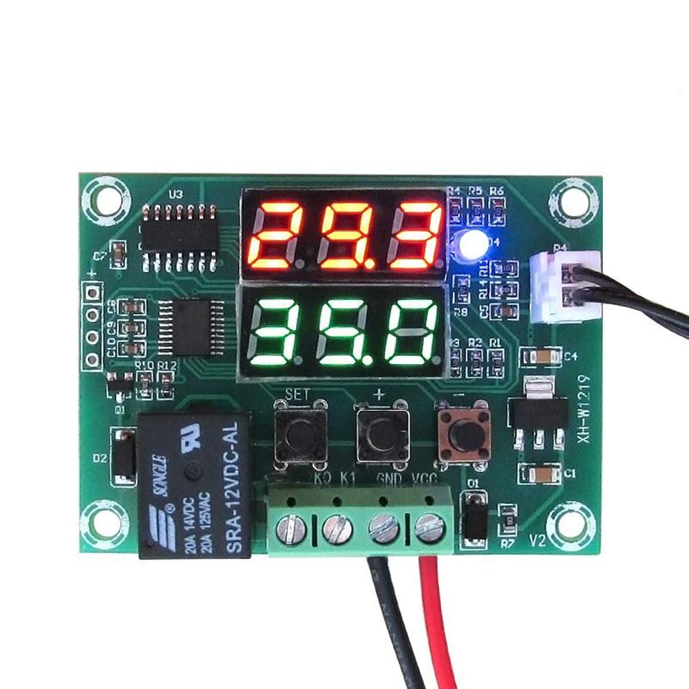 See full amazon price history chart for REES52® XH W1219 Temperature Controller Module Double LED Display DC 12V Digital Cooling/Heating Thermostat with Waterproof NTC Probe Dual (Red Green) REES52® XH W1219 Temperature Controller Module Double LED Display DC 12V Digital Cooling/Heating Thermostat with Waterproof NTC Probe Dual (Red Green) (B09V594J92) Amazon Price History, Amazon Price Tracker