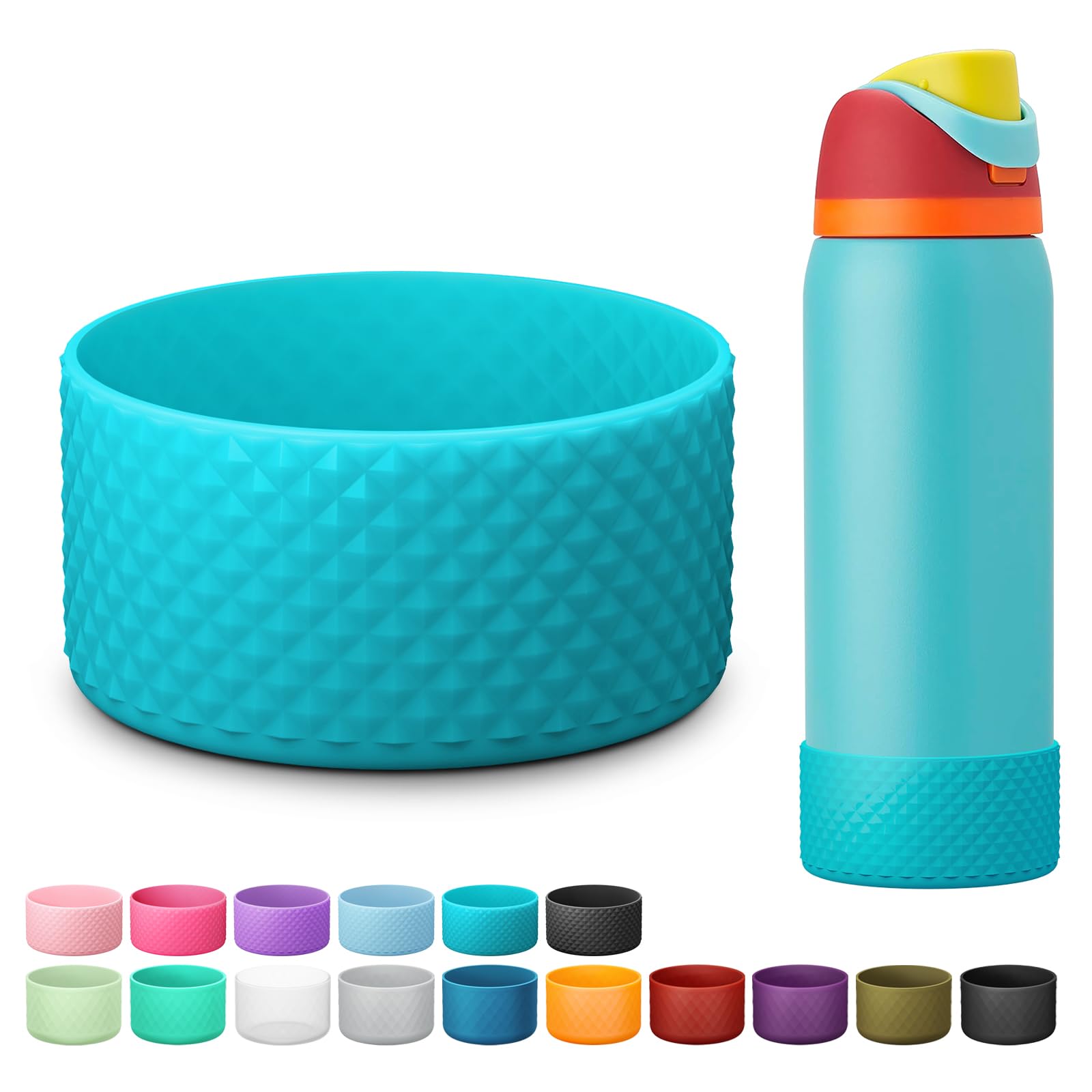 Silicone Boot for Owala Water Bottle 24 oz 32 oz 40 oz, Anti-Slip Protective Sleeve for FreeSip/Twist/Flip Stainless Steel Water Bottles Accessories