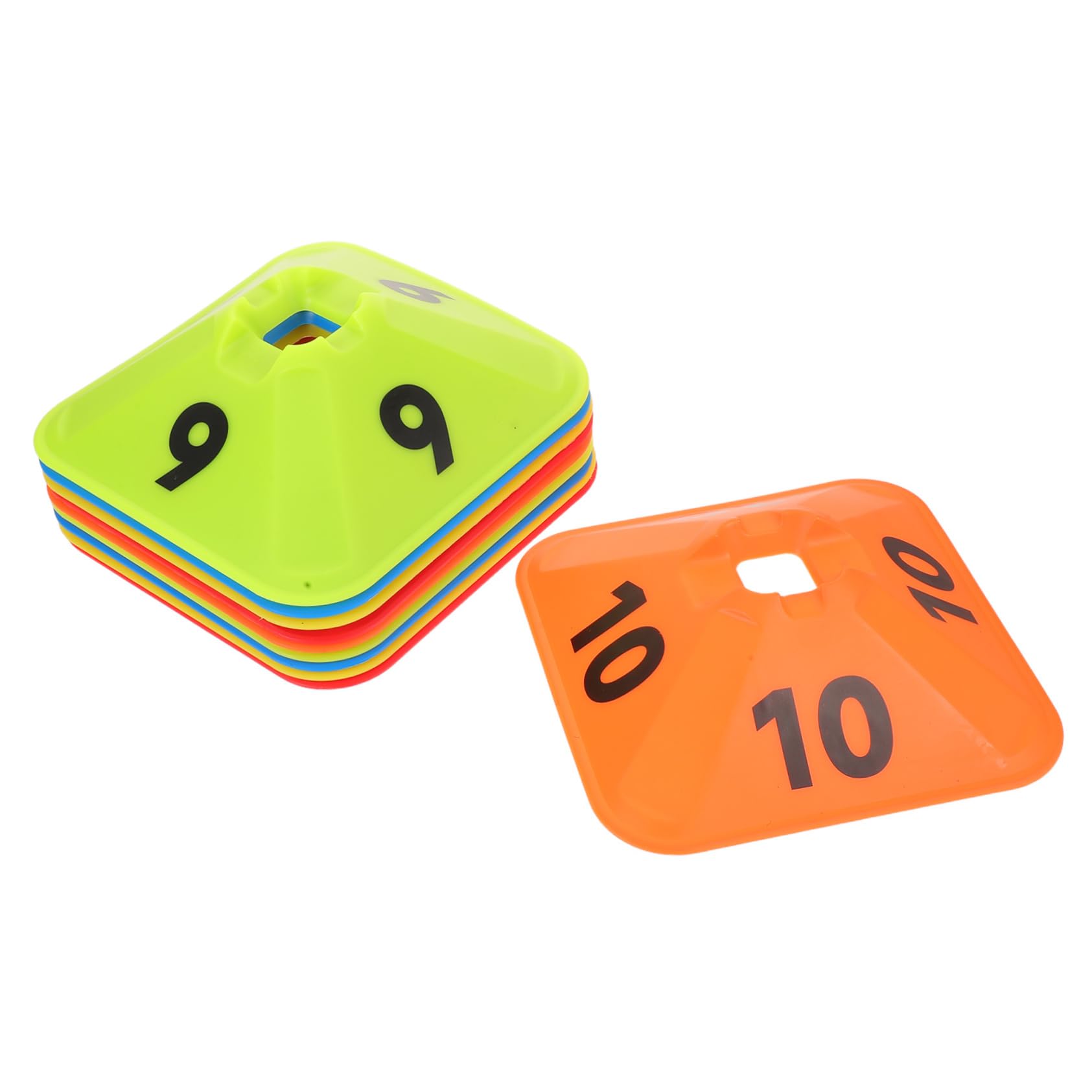 TOYANDONA Juego De 10 Conos De Entrenamiento Deportivos Numerados Marcadores De Disco Planos para Fútbol Y Baloncesto Portátiles para Práctica De Agilidad En Interiores Y Exteriores