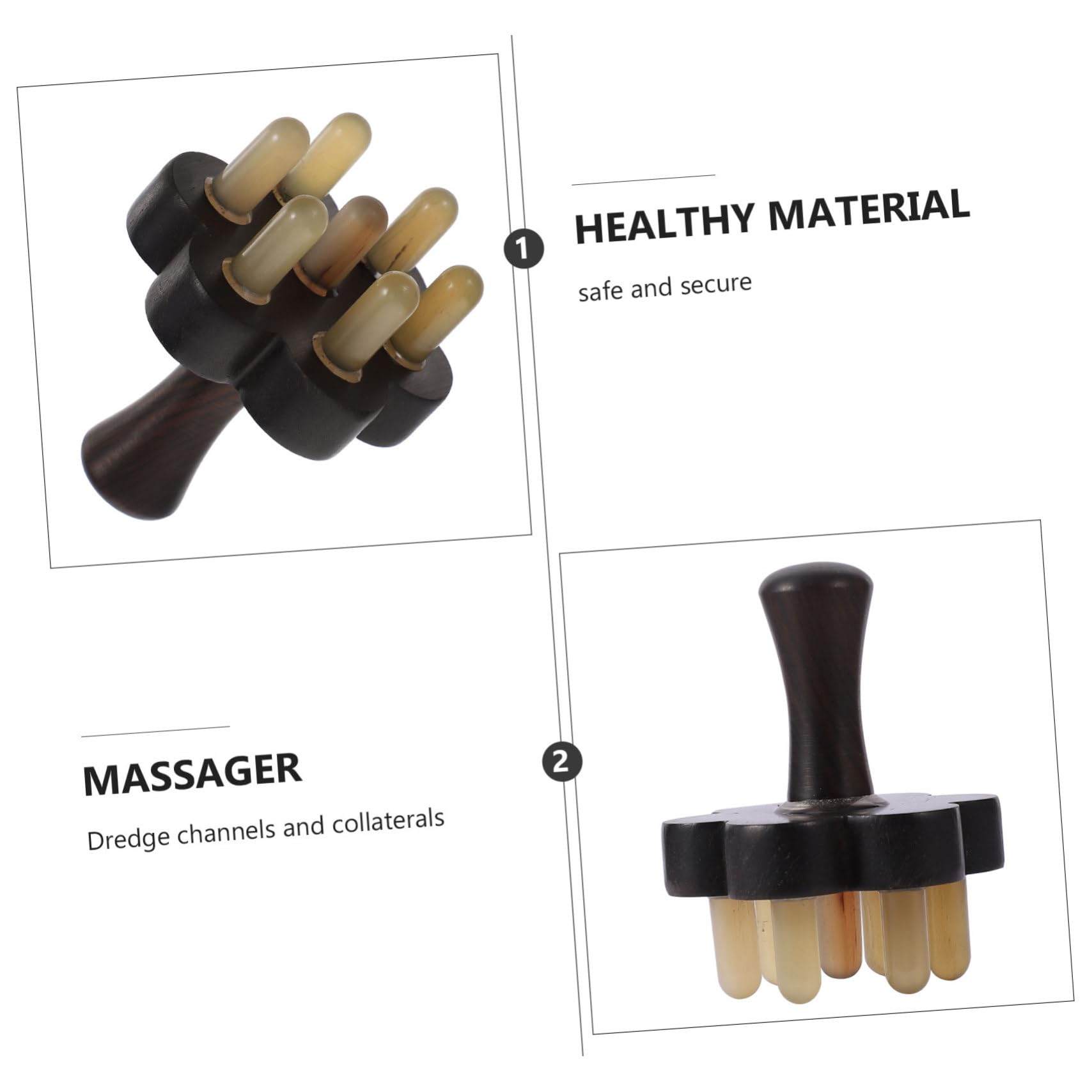 Masajeador Corporal Gua Sha de Duradera con Cepillo para Masaje de Cabelludo Herramienta Manual para Relajación Cervical y Raspado de Espalda para Cabello y Rizado