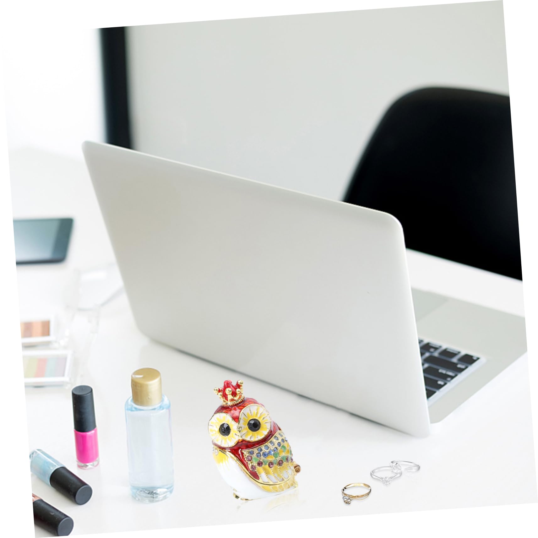 3 Szt. Crown Owl Shape Jewelry Box Praktyczny Organizer Biżuterię Pudełko Pierścionki i Kolczyki Idealny Święta Dekoracyjny Stojak Biżuterię