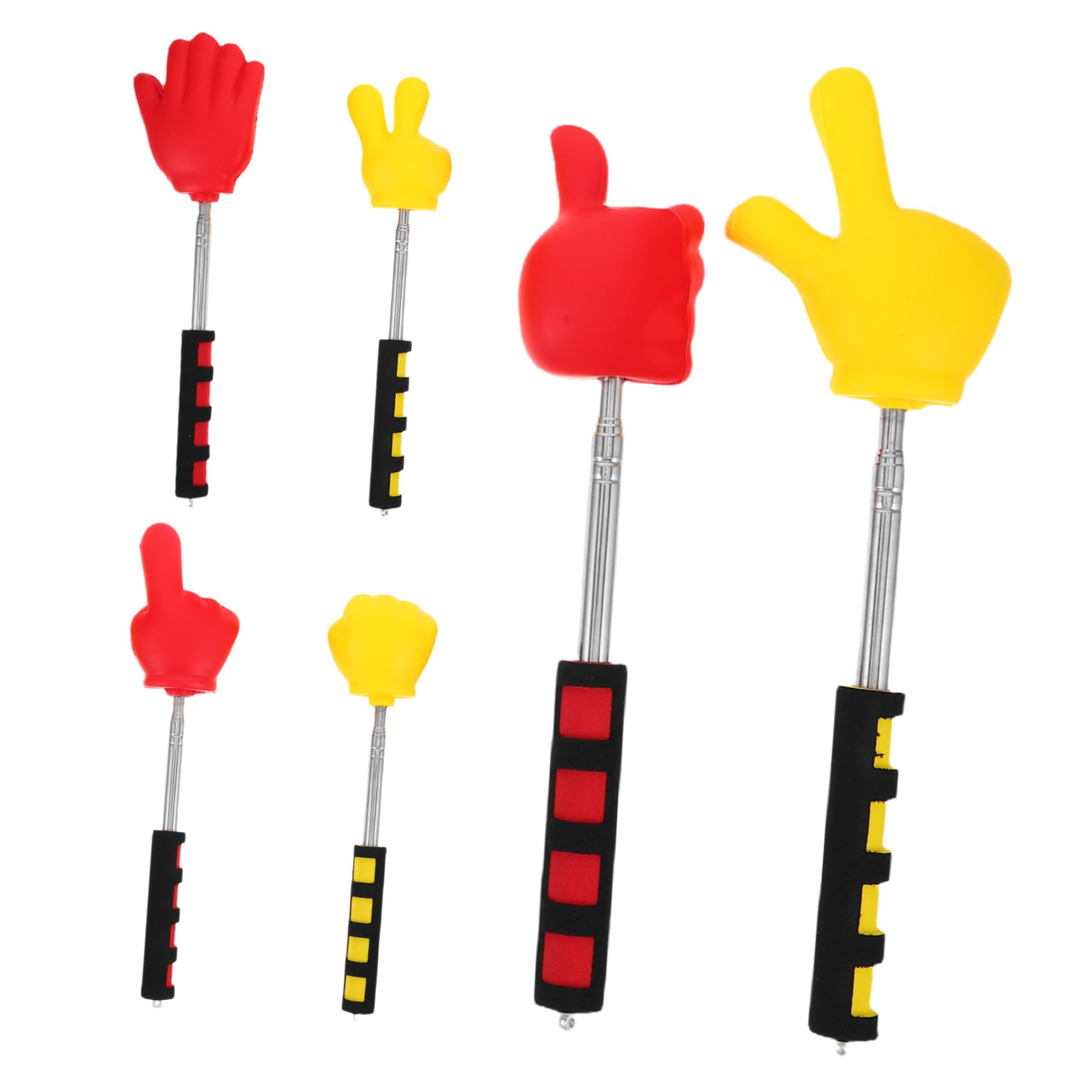Cabilock 6 Piezas Punteros de Dedo Extensibles para Profesores Bastones Telescópicos de Espuma Ligera con Gestos de Piedra Papel Tijera para Aulas y