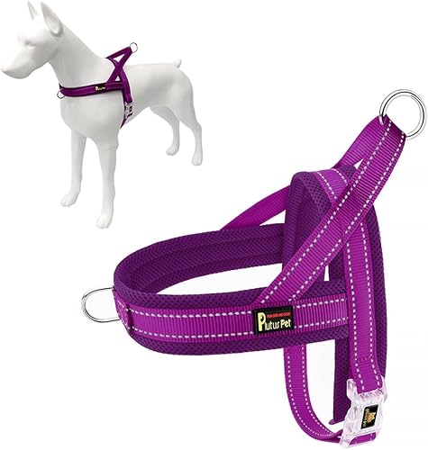 Plutus Pet Arnés sin tirones para perro, con acolchado de malla transpirable, arnés reflectante ajustable a prueba de escapes, arnés de chaleco de