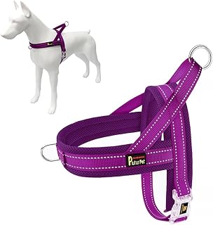 No Pull Dog Harness with Breathable Mesh Padded, Adjustable Reflective Escape Proof Dog Harness, Quick Fit Dog Vest Harness for Small Medium Large Dogs(L, Purple)
